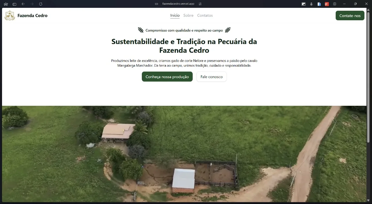 Screenshot do projeto Site Fazenda Cedro